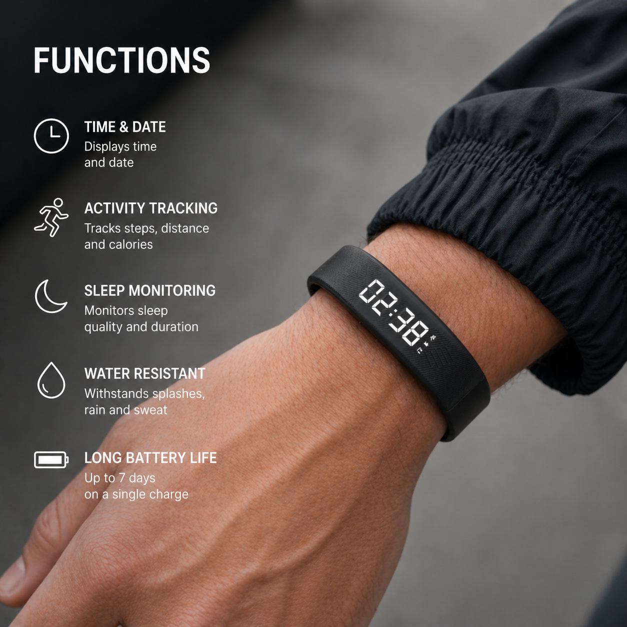 Vibration Alarm Fitness Band