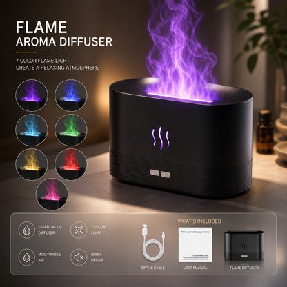 Flame Diffuser Multi Color LED